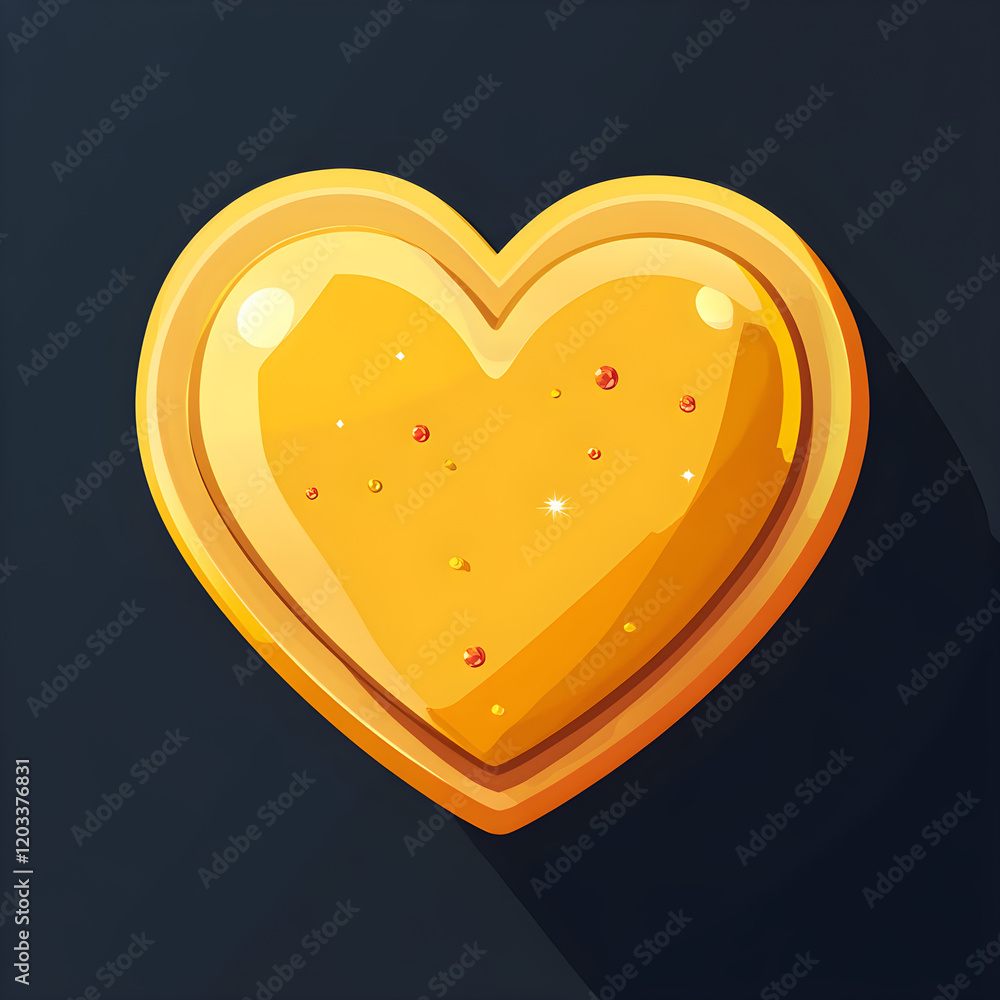 Poster A golden heart with tiny gemstones embedded around its edges
