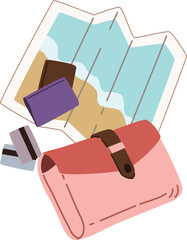 City travel map and stuff illustration