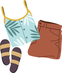 Woman beach cloth illustration