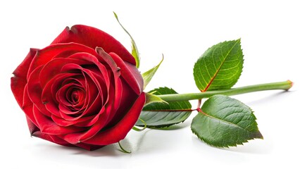 Fototapeta premium A breathtaking panoramic red rose, perfect for Valentine's, weddings, or birthdays.