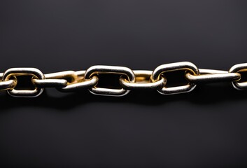 Obraz premium 黒背景に一本の鎖