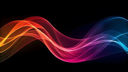 Obraz premium Vibrant Abstract Waves with Neon Energy & Fluid Motion V3