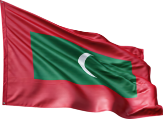 waving flag of Maldive, national symbol