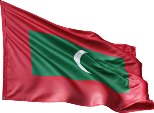 waving flag of Maldive, national symbol