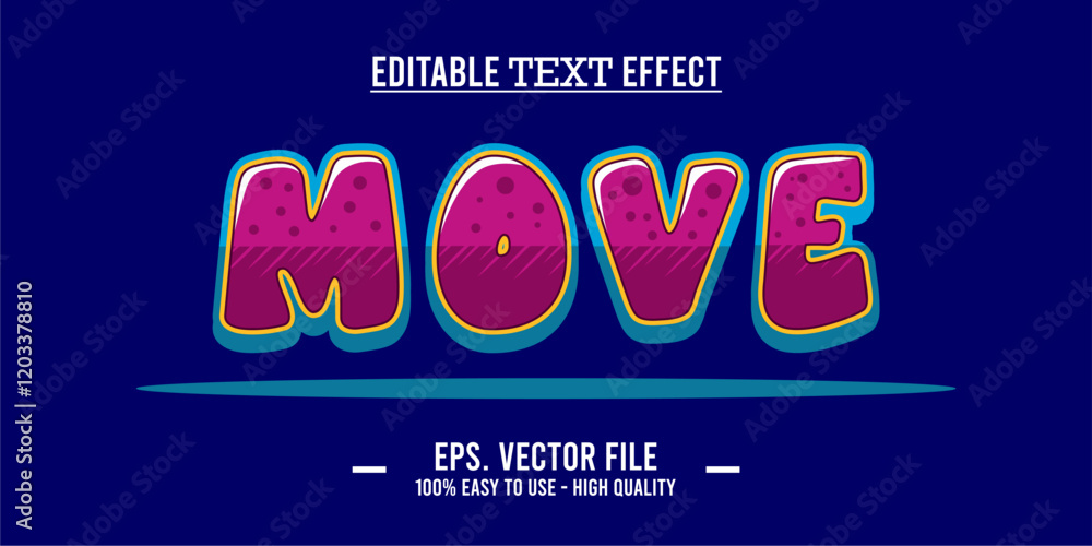 Poster move editable text effect concept