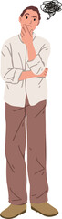 Man serious thinking and confused illustration