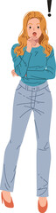 Woman surprise or shock illustration