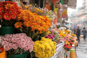 Fototapeta premium Colorful tet lunar new year in vietnam