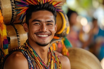 Colorful ati-atihan festival in aklan philippines