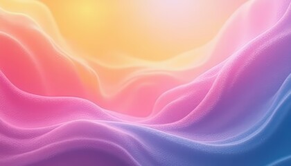 Obraz premium Vibrant and dreamy pastel waves in soft colors of pink, purple, and yellow.