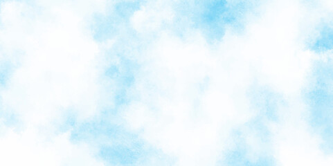 Abstract blue watercolor painted sky background by teal color blue, Abstract blue color clouds background, Vibrant clear blue sky with puffy and blurry natural clear clouds.