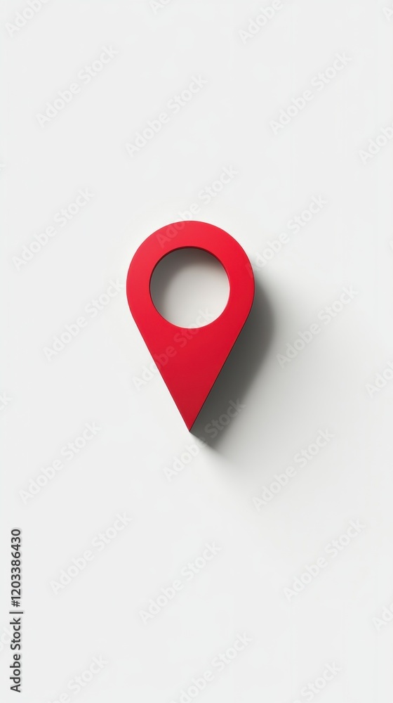 Poster red 3d location pin marker icon on white background navigation map pointer symbol