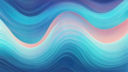 Abstract blue and pink wavy background with flowing lines and gradients.