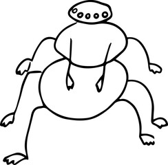 A spider with eight legs and many eyes stands and looks at the camera