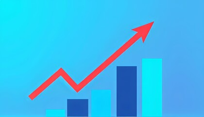 Dynamic graph illustrating growth with vibrant colors and a bold red arrow.