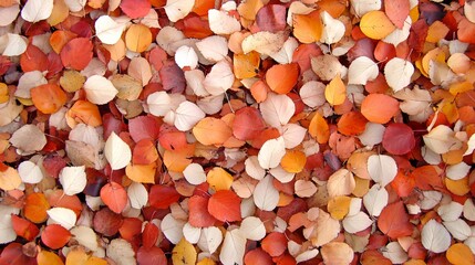 Autumn Leaves Ground Cover- Red, Orange, and Beige Fall Foliage Texture