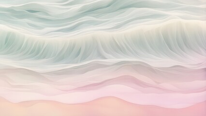 Abstract pastel wave background with soft, flowing lines and a gentle color gradient transitioning from mint green to blush pink.
