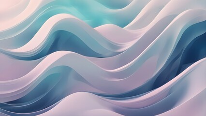 Fototapeta premium Abstract pastel-colored 3D rendered wavy background.