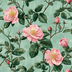 Pink Turquise Flower Patterns