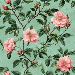 Pink Turquise Flower Patterns