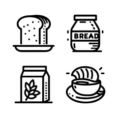 your minimalist bread icon with clean lines on a white background