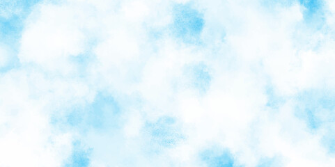 Soft and cloudy blue sky Watercolor background texture, cloudy and soft sky blue blurred and grainy Blue powder explosion, The sky blue texture clouds, blue watercolor paper texture background.