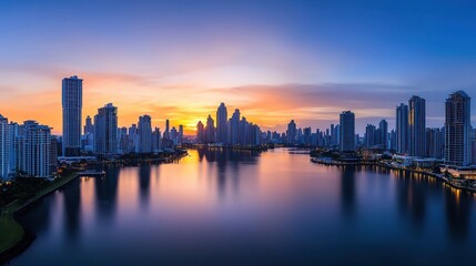 Obraz premium City Skyline at Sunset