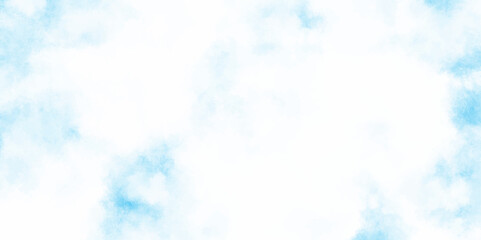 Soft and cloudy blue sky Watercolor background texture, cloudy and soft sky blue blurred and grainy Blue powder explosion, The sky blue texture clouds, blue watercolor paper texture background.