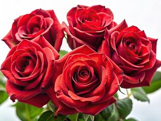 Fototapeta premium High-resolution close-up photos of stunning, isolated red rose blooms.