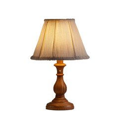 Fototapeta premium vintage table lamp with a fabric lampshade isolated die cut 