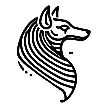 recommend clip art: Anubis Line Art:  A minimalist line drawing of Anubis, the ancient Egyptian jackal-headed god, evokes mystery and power. The bold lines and stark simplicity create a striking visual. 