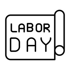 Labor Day Text Icon