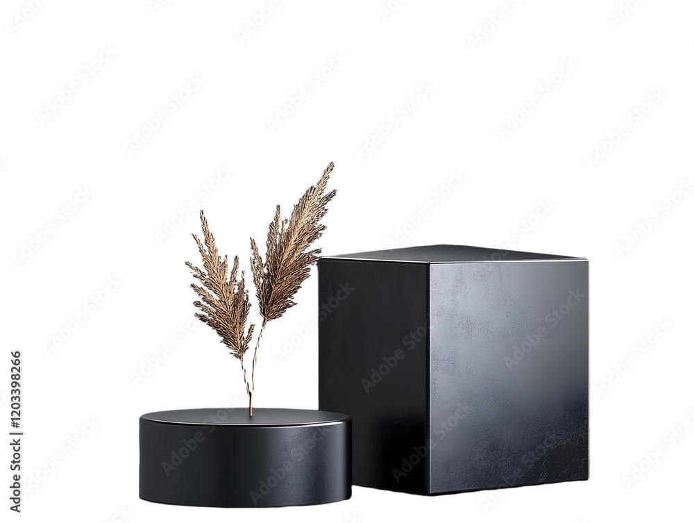 Poster black product podium display background stage on 3d luxury presentation showcase empty platform stud