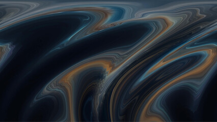 Blue orange abstract 3d substance with curved elements and circular shapes creates an elegant wallpaper. Suitable as an audio buffer or rhythm sound concept, cover, poster, artwork.