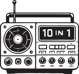 Radio vector in black and white