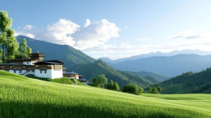 Fototapeta premium Peaceful Mountain Village