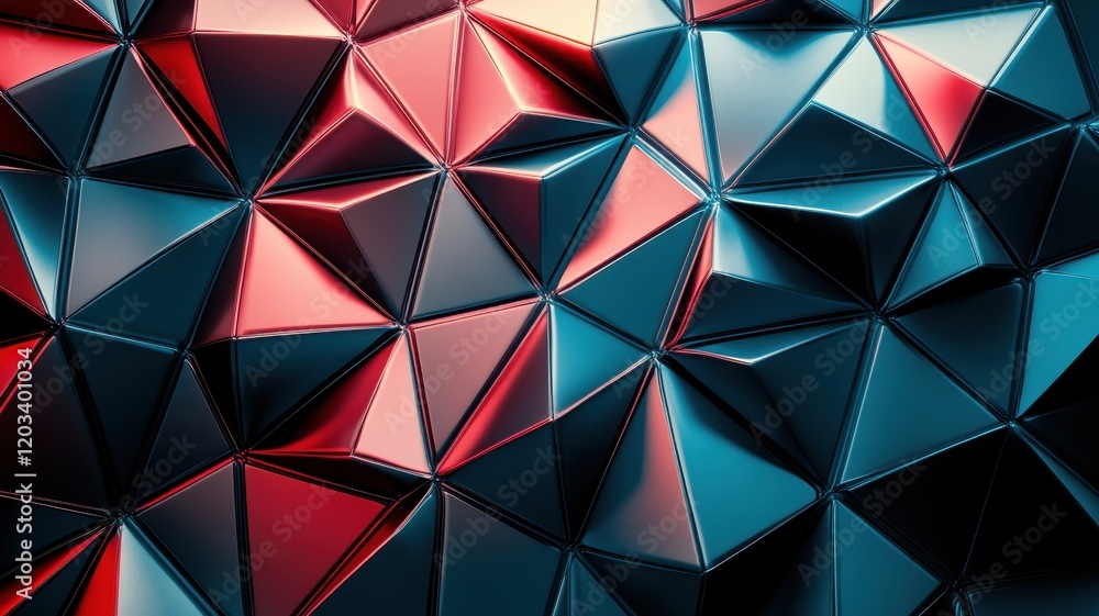 Sticker dynamic metallic polygons abstract art digital design modern aesthetics close-up visual innovation