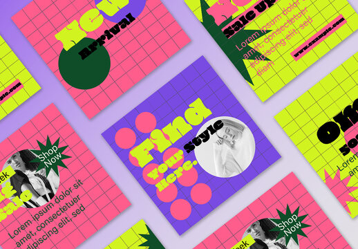 Colorful Fashion Puzzle Social Media Layout
