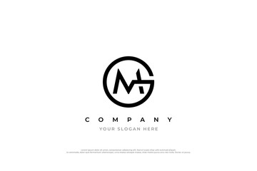 Initial Letter MG Logo or GM Logo Design