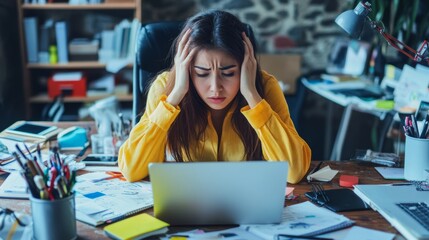 Busy smart young asian girl student marketing smm manager social media worker freelancer intern businesswoman working remote distant studding in office desk in coworking space. College education