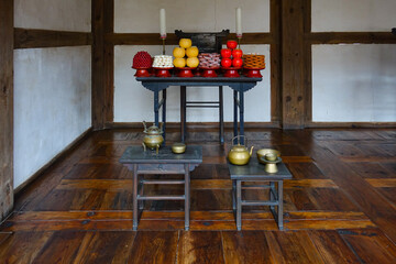 Beautiful traditional Korean wooden architecture, showcasing the elegance of Hanok style buildings.