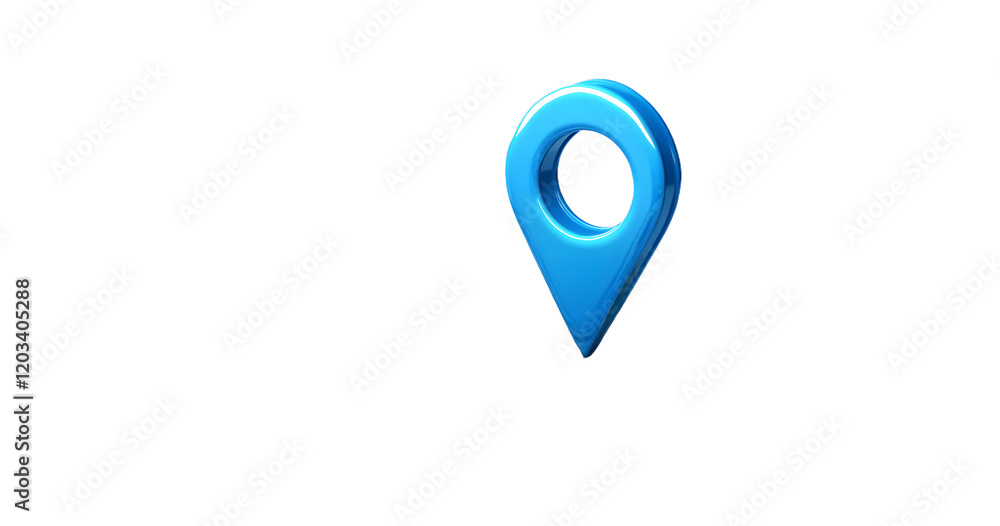 Aufkleber blue location 3d icon marker or route gps position navigator sign and travel navigation pin road map