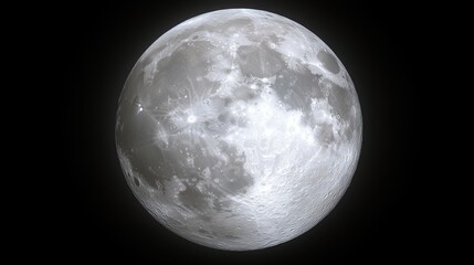 Fototapeta premium Full Moon Detailed Lunar Surface Cratered Orb