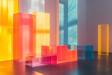 Glowing Geometries with precise lines and bright accents, Generative AI
