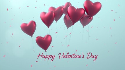 A pink Valentine's Day card with a red heart illustration, a romantic symbol of love and a perfect gift for the holiday