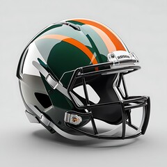 Fototapeta premium Minimalist football helmet design reflective metallic surface and sleek shiny finish