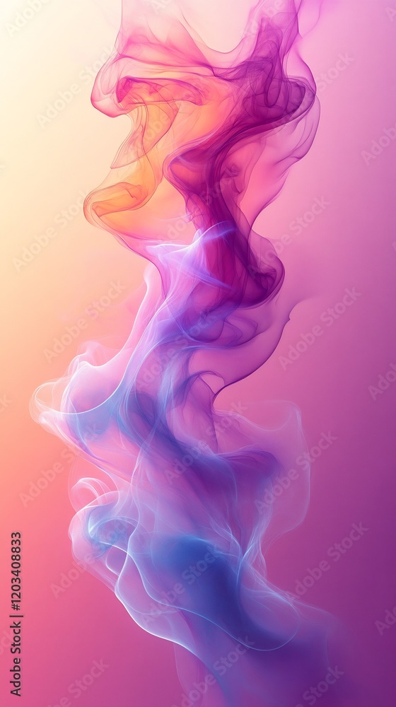 Poster vibrant abstract template showcasing a rich violet wave set against a pink and burgundy gradient bac