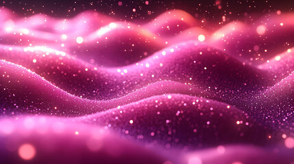 Obraz premium Glowing Pink Glitter Waves Abstract Background