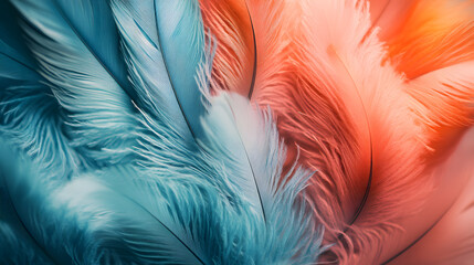 Fototapeta premium Soft Colorful Feather Close-Up in Pastel Shades