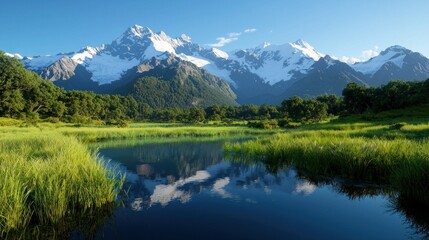 Serene Mountain Lake Landscape